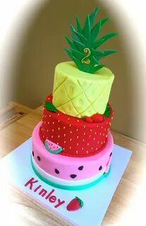 Two-tti Fruity birthday cake I made! Fruit birthday party, F