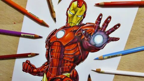 Speed Drawing Iron Man Marvel Comics - YouTube