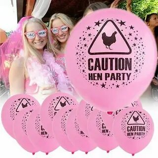 badges option Caution Hen Party Pink Balloon Girls Chick Nig