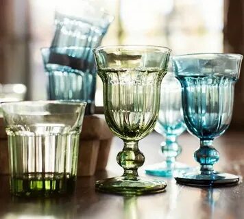 Colorful Cafe Glassware by Pottery Barn: retro style goblets