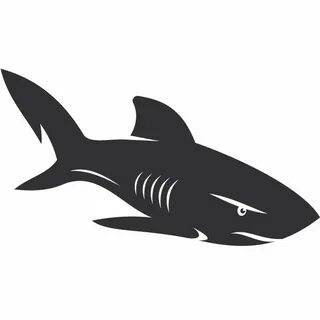 Shark silhouette stencil art.ai Royalty Free Stock SVG Vecto