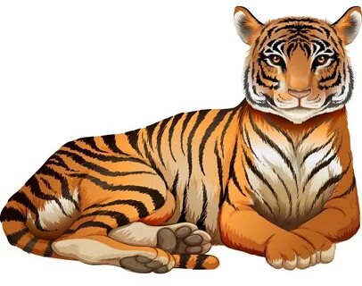 realistic tiger laying down - Clipart World