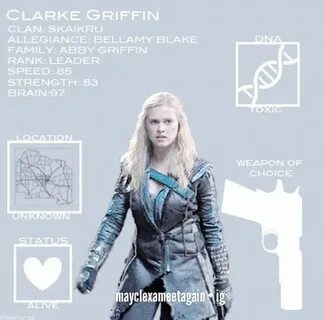 tonvstcrk: The 100 + Character Data - Clarke Griffin The 100