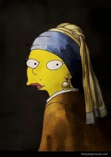 girl with pearl earring Simpsons art, Art parody, Famous art