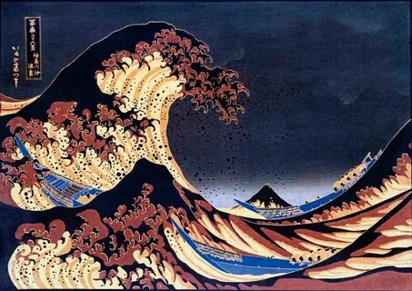 Japanese wooden print of wave