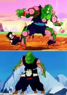 The bottom picture is so cute. Little Gohan trying to protec