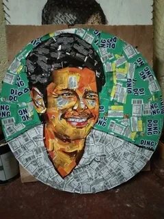 This guy makes Dingdong Dantes art using Ding Dong nuts wrap