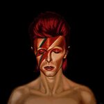 David Bowie Aladdin Sane Mixed Media Painting by Paul Meijer