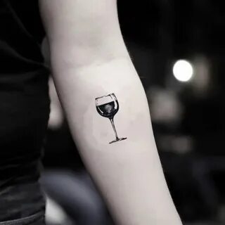 Wine Glass Temporary Tattoo Sticker (Set of 2) Wine tattoo, 