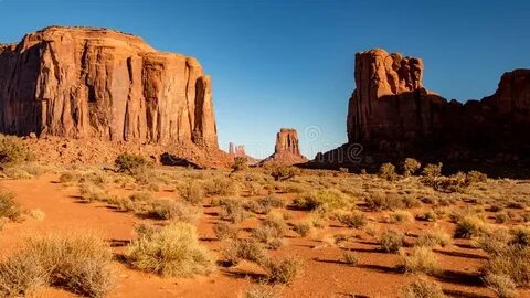 Classic Desert Scene in Monument Valley Arizona Morning Stoc