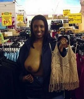 Grabbing ebony boobs in public