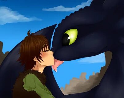 HTTYD: Nightfury kisses. by Kikuri-Tan on deviantART Cute dr