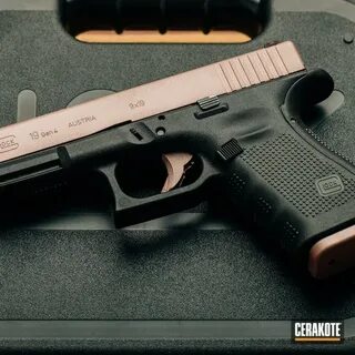 Glock 19 Pistol Cerakoted using Rose Gold Cerakote
