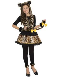 Top Kinder Mädchen Kostüm Leopard Partykleid Karneval Faschi