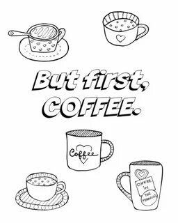 Cartoon Cup of Tea and Cookie coloring page - Coloring4k.com