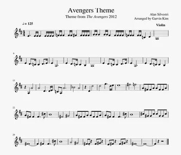 Transparent Sheet Music Clipart - Avengers Theme Alto Sax So