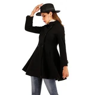 SUNSKY - Женское короткое свободное шерстяное пальто (Цвет: 