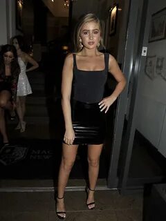 Lovely Ladies in Leather: Georgia Steel in a PVC mini-skirt