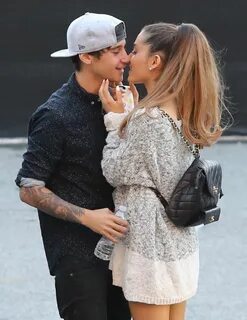 ARIANA GRANDE and Jai Brooks Kisses Outside 2014 iHeartradio