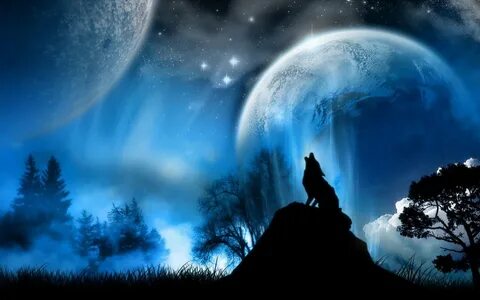 silhouette, Wolf, Dark fantasy Wallpapers HD / Desktop and M