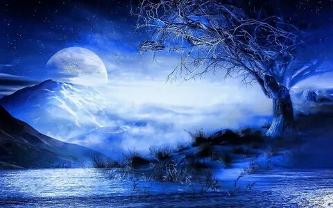 Blue Moon at Night Wallpapers - 4k, HD Blue Moon at Night Ba