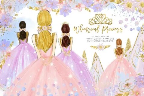 Pink Gold Prinzessin Clipart Mode Clipart Quinceañera Etsy