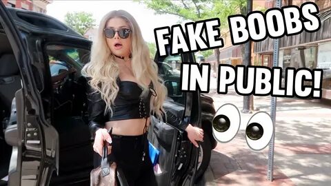 WEARING MY FAKE B**BS OUT IN PUBLIC! - YouTube