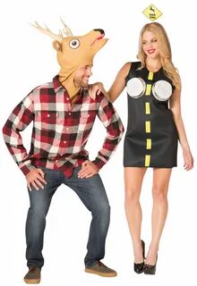 Deer in Headlights Couples Halloween Party Costume, One Size