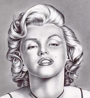 Black And White Drawing Of Marilyn Monroe at PaintingValley.