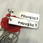 Matching couples necklace, Promise?, Promise!, great gift fo