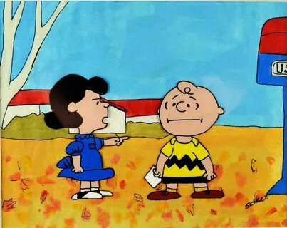 American Art - Lucy & Charlie Brown. Rare Original Animation