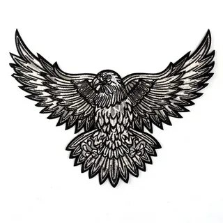 29.0x22.5(cm) Large 3D Punk Eagle Biker Embroidery applique 
