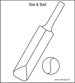 Coloring Page Of Bat And Ball - Coloring Home