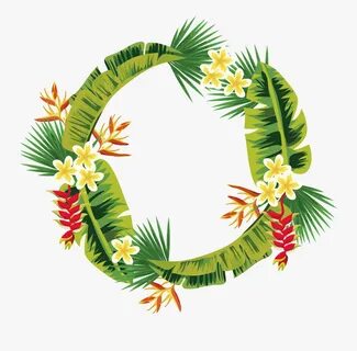 Tropical Leaves Wreath Png - Png Tropical Leaves Wreath , Fr