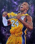 Kobe Bryant, 48" x 60" acrylic on canvas by Paul Daniels. Ko