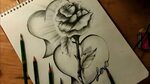 Imagenes De Corazones Con Rosas Para Dibujar A Lapiz