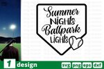 Summer Nights Ballpark Lights Graphic by SvgOcean - Creative