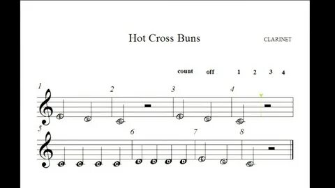 Hot Cross Buns Sheet Music Clarinet - Pastel Nail Polish