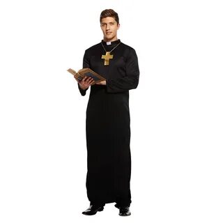 Vicar Adult Black Fancy Dress Costume, Men’s Fancy Dress Cos