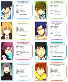 Free! - Character Cards by EsteeSo Free anime characters, Fr