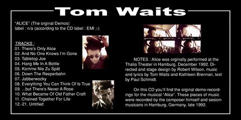 Tom Waits, Alice Demos