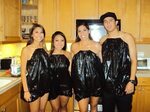 trashbags for an "Anything But Clothes" party! Abc party cos