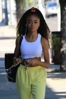 Skai Jackson Walks in With a Matching Postmates Delivery Car