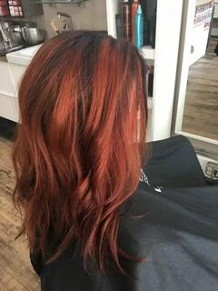 Auburn hair, red hair, layered haircut, rooted red hair, roo