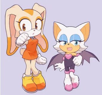 rouge the bat and cream the rabbit (sonic) drawn by robot(pi