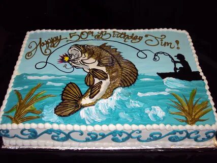 9 Fisherman Sheet Cakes Photo - Bass Fishing Birthday Cake, 
