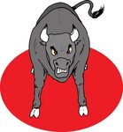 Drawing of angry bull with horns and tail free image downloa