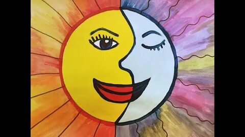 Sun & Moon Drawing & Painting - YouTube