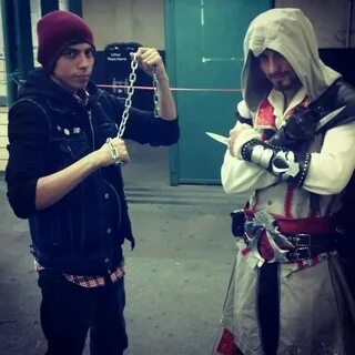 my buddy and I cosplaying. (Delsin Rowe-Buddy)(Ezio Auditore