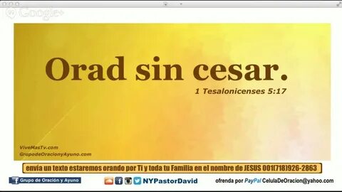 Orad sin cesar declarando sanidad en los enfermos - YouTube